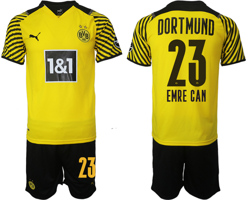 Men 2021-2022 Club Borussia Dortmund home #23 yellow Soccer Jersey->borussia dortmund jersey->Soccer Club Jersey